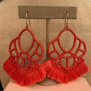 Stella & Dot Summer Statement Chandelier Earrings Coral